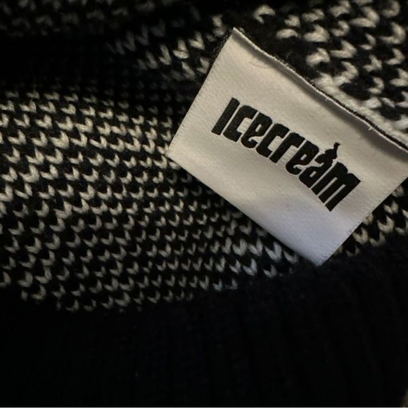 Size 3X IceCream Men’s Sweater Black White Graphic All Over Print - Picture 6 of 13